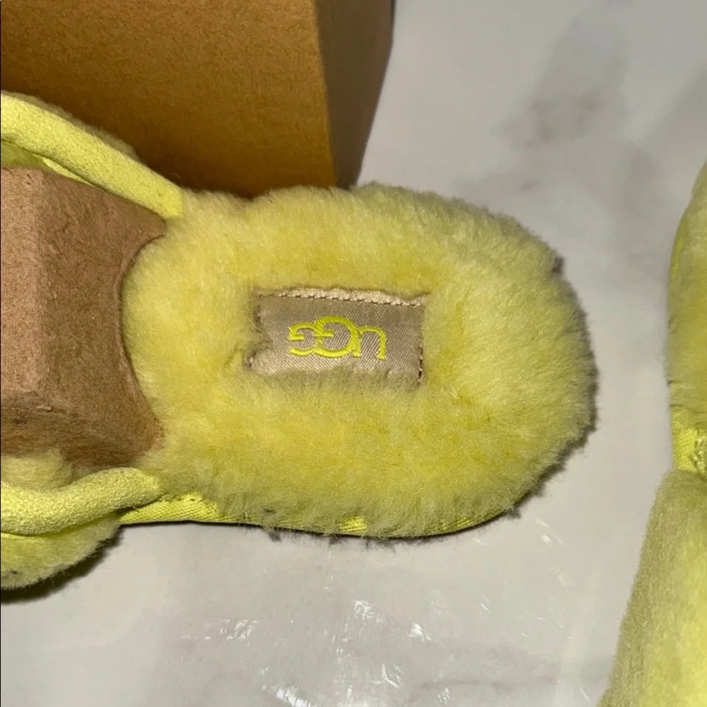 UGG Fluffy Yellow Slippers - Picture 3 of 13